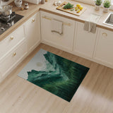 Serene Layered Green Mountains Area Rug