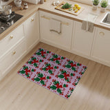 Pink Poinsettia Papercut Holiday Area Rug