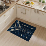 Geometric Rowing Crew Blue Area Rug