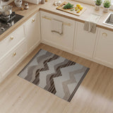 Beige Neutral Layered Peaks Rug