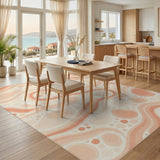 Orange Fluid Wave Abstract Area Rug