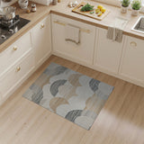 Layered Wave Beige Area Rug