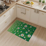 Green Daisy Meadow Green Area Rug