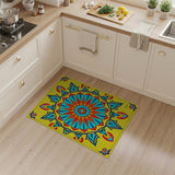 Vibrant Yellow Mandala Area Rug