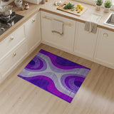 Geometric Modern Purple Abstract Wave Area Rug