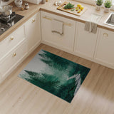 Misty Forest Path Green Area Rug