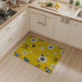 Rustic Yellow Barnwood Butterfly Sunflower Rug