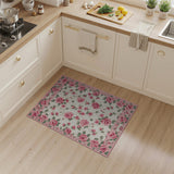 Pink Pink Rose Vine Floral Area Rug