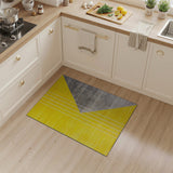 Bold Yellow Grey Geometric Triangle Stripe Rug