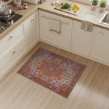 Vibrant Orange Medallion Persian Area Rug