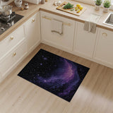 Purple Nebula Starry Mountains Area Rug