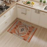 Fiery Orange Southwestern Geometric Area Rug