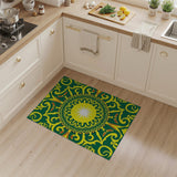 Vibrant Green Yellow Tribal Mandala Area Rug