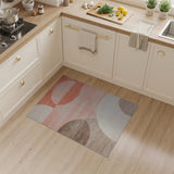 Coral Peach Overlapping Semi-Circles Modern Rug