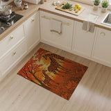Zebra Family in Autumn Savanna Rug