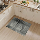 Abstract Black White Grid Line Area Rug