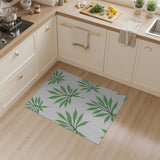 Coastal Beach Green Palm Frond Area Rug