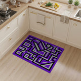 Purple Purple Geometric Maze Area Rug