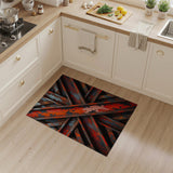 Rusted Crimson Crossbeam Area Rug