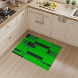 Green Geometric Modern Vibrant Green Geometric Abstract Area Rug