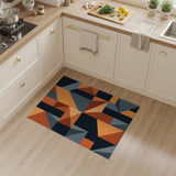 Modern Geometric Orange and Grey Area Rug