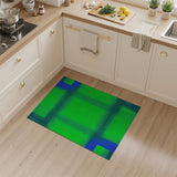 Green Geometric Modern Vibrant Green Grid Geometric Area Rug