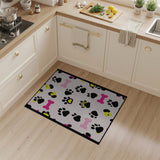 Cute Pink Paw Prints Bones Area Rug