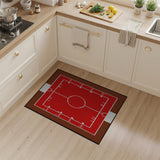 Geometric Modern Red Basketball Court Area Rug