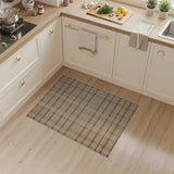Beige Tan Plaid Check Woven Area Rug