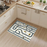 Grey Construction Road Kids Area Rug