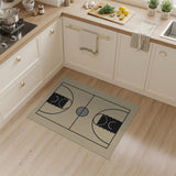ODIKA Basketball Court Washable Area Rug - Low Pile Non-Slip Playroom Carpet