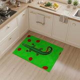 Vibrant Green Gecko Lizard Area Rug