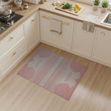 Blush Pink Abstract Geometric Area Rug