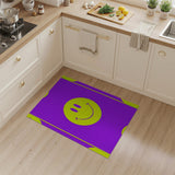 Vibrant Yellow Smiley Face Purple Area Rug