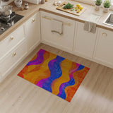 Vibrant Wavy Pixel Geometric Area Rug