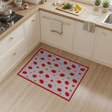 Playful Strawberry Pink Fruit Pattern Rug