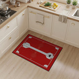 Bold Red Geometric Zigzag Area Rug