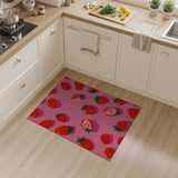 Retro Pixel Strawberry Area Rug