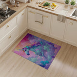 Rainbow Unicorn Galloping in Dreamy Clouds Rug
