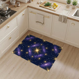Golden Celestial Star Constellation Area Rug