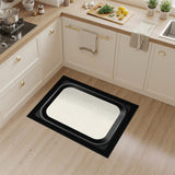 Black Border Cream Geometric Area Rug