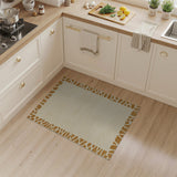 Beige Area Rug with Giraffe Print Border