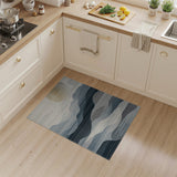 Geometric Blue Mountains Golden Sun Area Rug
