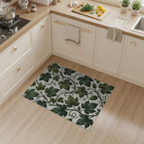 Vintage Green Grape Leaf Area Rug