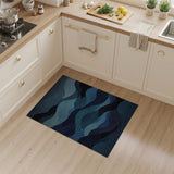 Blue and Teal Abstract Area Abstract Blue Waves Area Rug