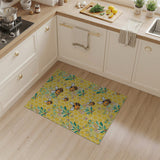 ODIKA Washable Bee & Honeycomb Low Pile Kids Area Rug - Non-Slip
