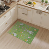 ODIKA Washable Easter Bunny Rabbit Area Rug - Low Pile Non-Slip Kids & Pet Friendly Nursery Carpet
