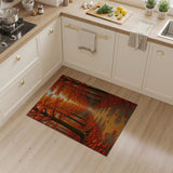 Autumn Orange Tree-Lined Path Area Rug