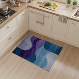 Abstract Wave Area Rug in Blue Purple