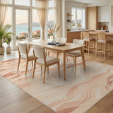 Beige Coastal Wave Anchor Area Rug